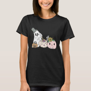 T-shirt Pink Halloween Boo Ghosts et Citrouilles