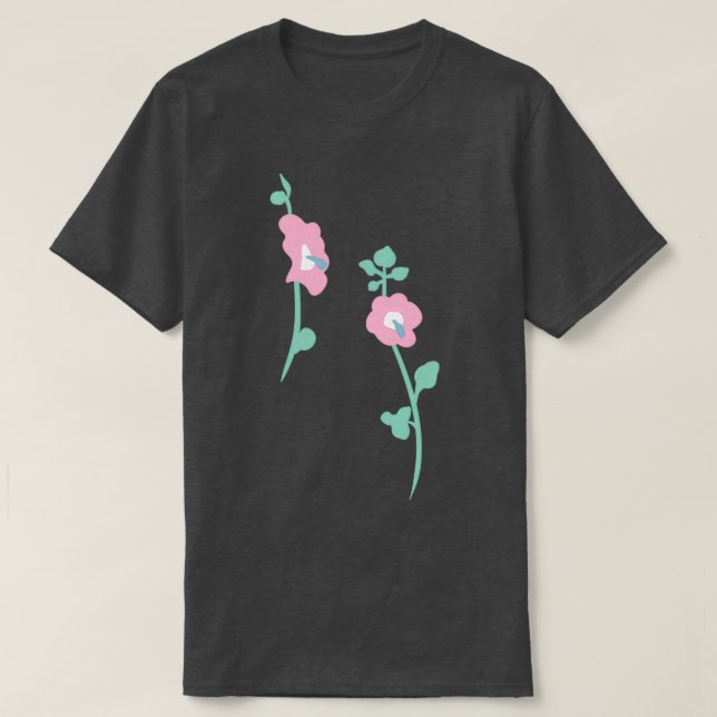 T-shirt pink hollyhock garcons (Design devant)