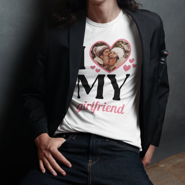 T-shirt Pink I Heart My Girfriend Ajouter photo (Créateur téléchargé)