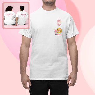 T-shirt Pink Jaune père fille d'anniversaire