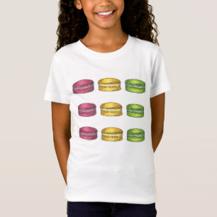 T-Shirt Pink Jaune Vert Français Boulangerie Macaron Cooki