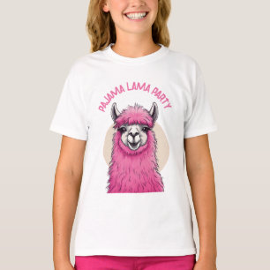 T-shirt Pink Joyeux Lama souriant