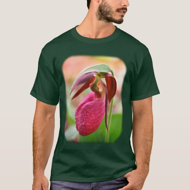 T-shirt Pink Lady Slipper Nature Florale (Devant)