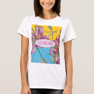 T-shirt Pink Lily llies art Grand-mère Nom Décoration