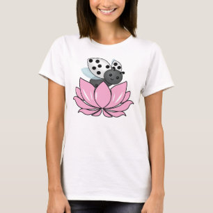 T-shirt Pink Lotus White Ladybug