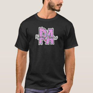 T-shirt Pink mignon Pastel Leopard Médecin Assistant PA H