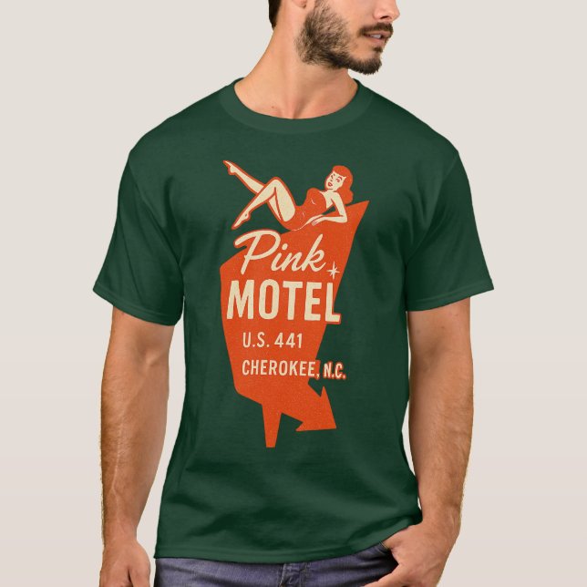 T-shirt Pink Motel Fairy - Cherokee, NC Retro les années 5 (Devant)