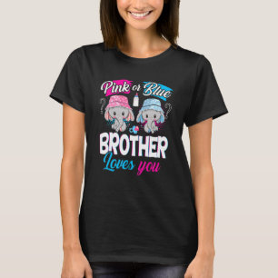 T-shirt Pink or Blue Brother Vous Aime Eléphants Baby Gend