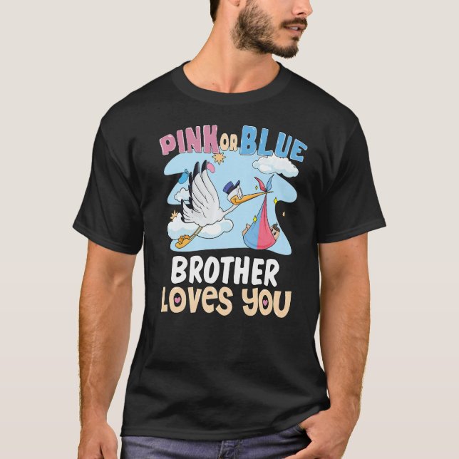T-shirt Pink or Blue Brother vous aime Meilleur Frère jama (Devant)