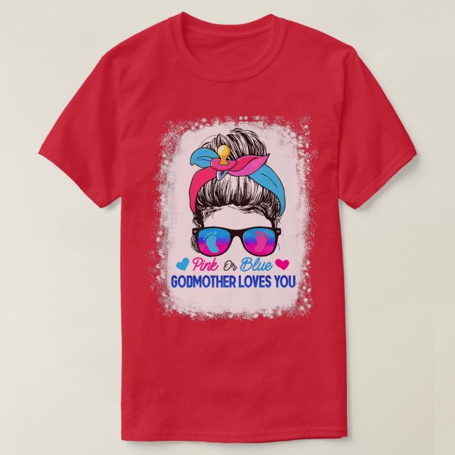 T-shirt Pink or Blue Godmère vous aime Messy Bun Genre (Design devant)