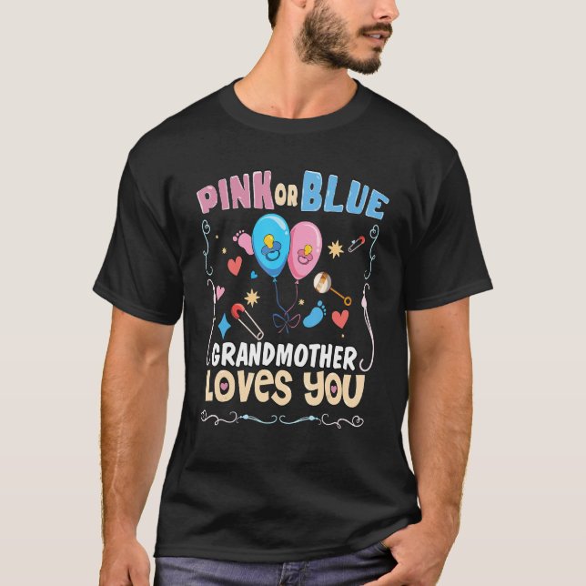 T-shirt Pink or Blue Grandmother Loves You Best Grandma Ev (Devant)