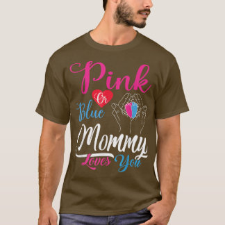 T-shirt Pink or Blue maman aime toi bébé Genre Révéler un