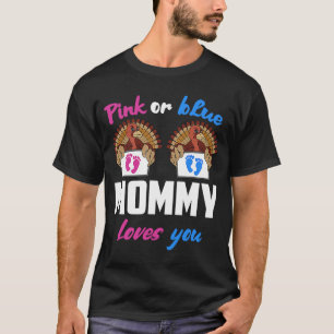 T-shirt Pink or Blue maman aime vous Genre Révéler Merci