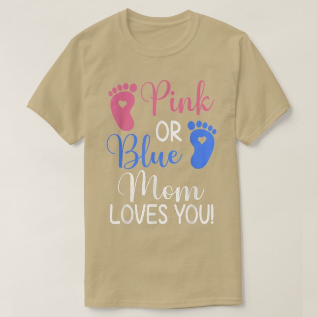 T-shirt Pink or Blue Maman t'aime Drôle Genre Reveal Par (Design devant)