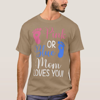 T-shirt Pink or Blue Maman t'aime Drôle Genre Reveal Par