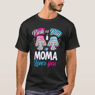 T-shirt Pink or Blue Moma Aime You Elephants Baby Genre