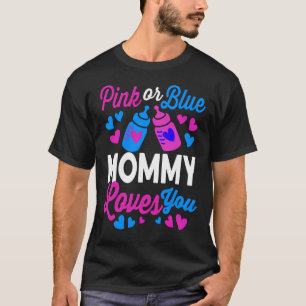 T-shirt Pink or Blue MOMMY vous aime Baby Mom Cadeau
