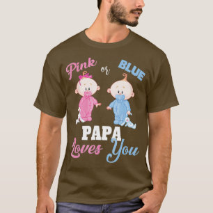 T-shirt Pink or Blue Papa aime t-Genre Reveal Shirt