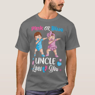 T-shirt Pink Or Blue Uncle Loves You Baby Gender Reveal Pa