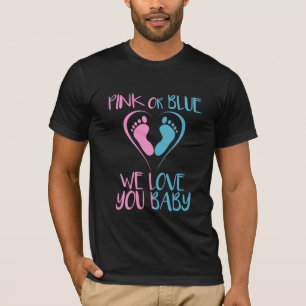 T-shirt Pink Or Blue We Loves You Baby Gender Reveal Venin