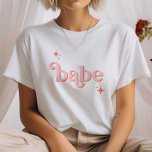 T-shirt PINK ORANGE Disco Babe Fête de mariée poule DO Shi<br><div class="desc">Revenez dans le temps avec notre collection Retro Disco Ball Bridal Shower Invitations & Decor. Plongez dans la nostalgie de la les années 70 avec des arches beiges et grises, rehaussées de polices de parties scintillant argentées super. L'emblématique boule de disco rétro prend le devant de la scène, évoquant une...</div>