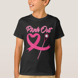T-shirt Pink Out Cancer Du Sein Coeur De Ruban Rose Avec L