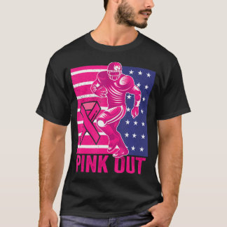 T-shirt Pink Out Cancer du sein Sensibilisation Football