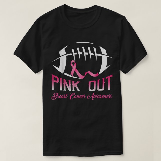 T-shirt Pink Out Chemise Cancer Du Sein Football Pour Homm (Design devant)