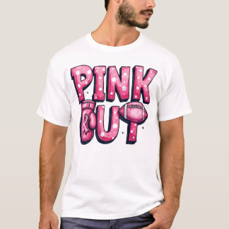 T-shirt Pink Out Football Mois de sensibilisation au cance