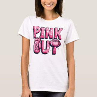 T-shirt Pink Out Football Mois de sensibilisation au cance