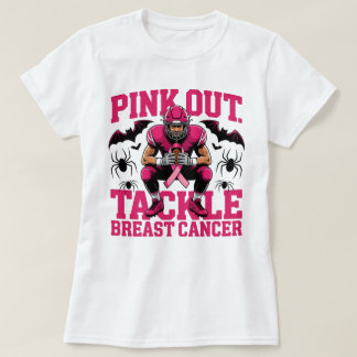 T-shirt Pink Out Football TACKER Cancer du sein Chemise