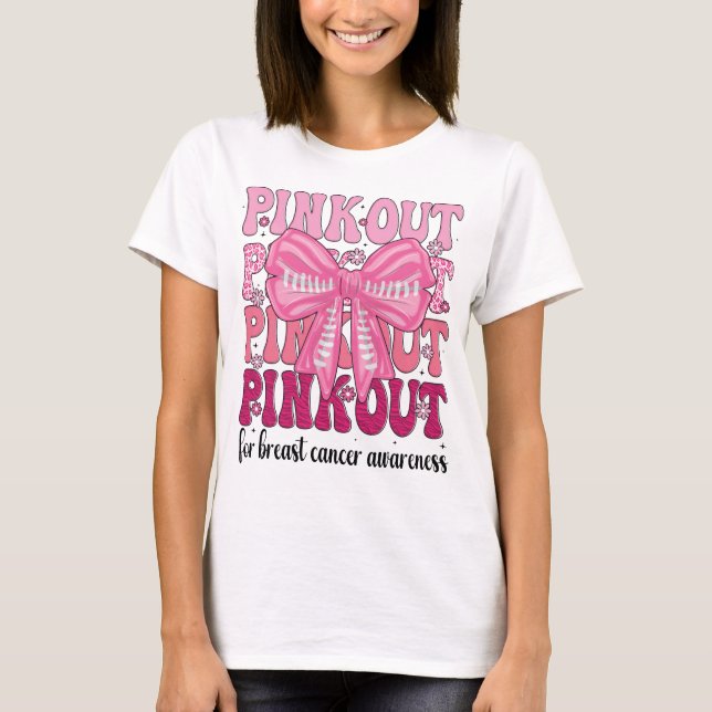 T-shirt Pink Out pour les femmes de sensibilisation au can (Devant)
