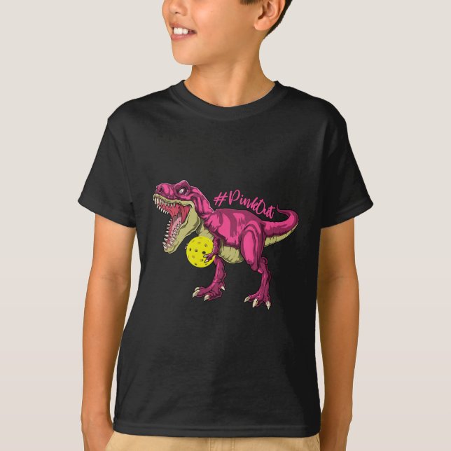 T-shirt Pink Out T Rex Et Picklebyll Byll Cancer Du Sein A (Devant)