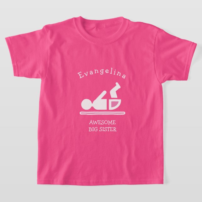 T-shirt Pink PERSONNALISÉ GRAND SOEUR (Poser)