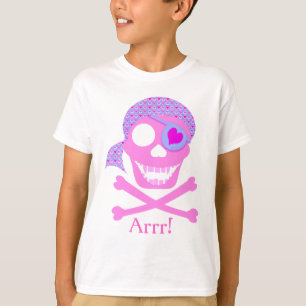 T-shirt Pink Pirate Skull Kids' Shirts