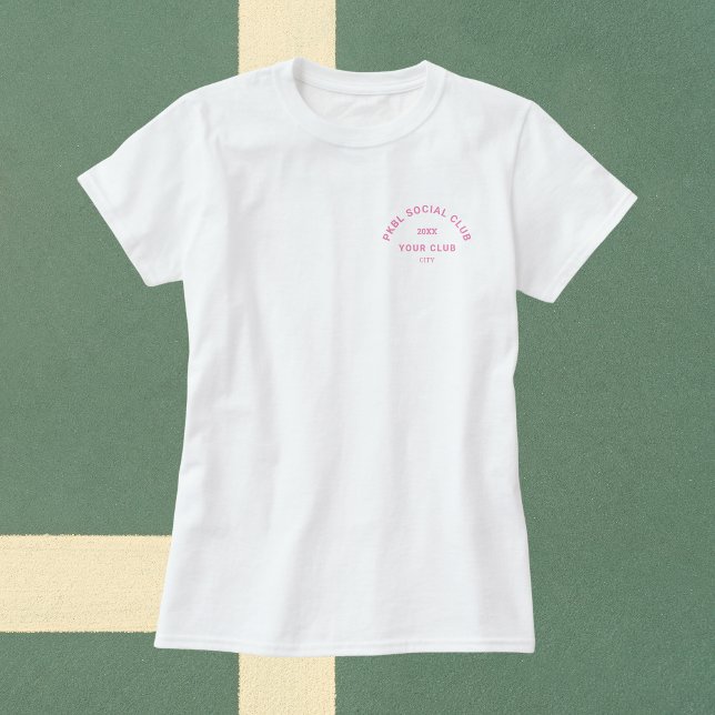 T-shirt Pink PKBL Social Club Crest Pickleball (Créateur téléchargé)