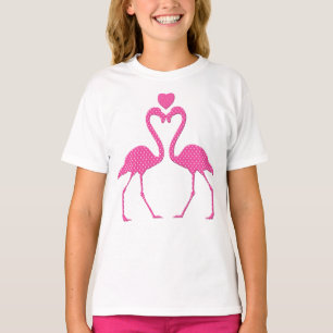 T-shirt Pink Polka Dot Flamant rose Saint Valentin Chemise