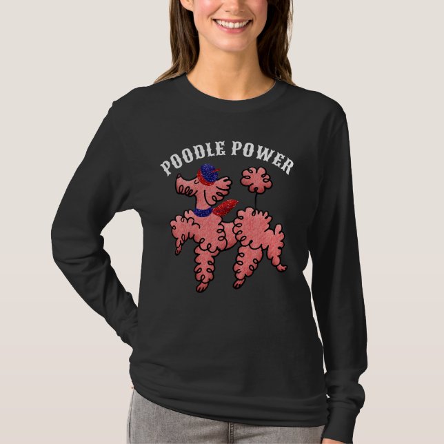 T-shirt Pink Poodle Power Cute (Devant)