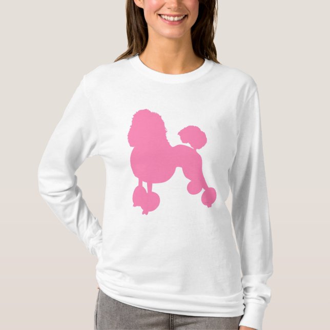 T-shirt PINK POODY CHIEN DOSSIER long femmes (Devant)