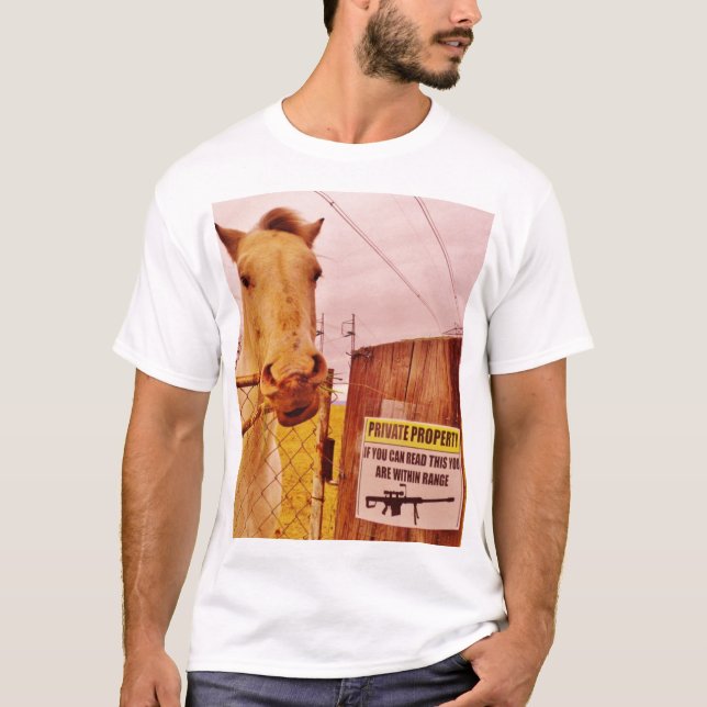 T-shirt Pink Private Property Horse (Devant)
