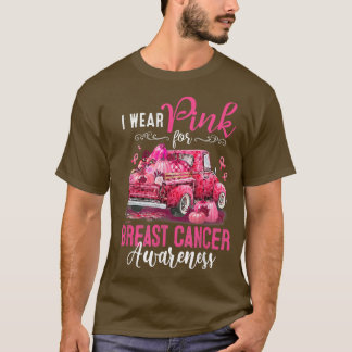 T-shirt Pink Pumpkin Truck I Wear Pink For Breast Cancer A