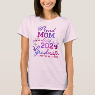 T-shirt Pink Purple Blue Proud Maman de la classe 2023 Gra