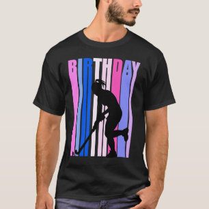 T-shirt Pink Purple Retro Fille Hockey Saison Anniversaire