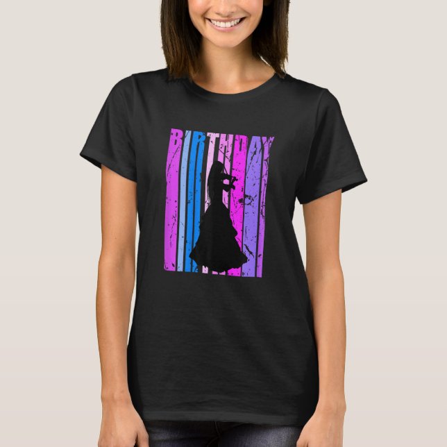 T-shirt Pink Purple Violin Girl Violinist Girls Musical Or (Devant)