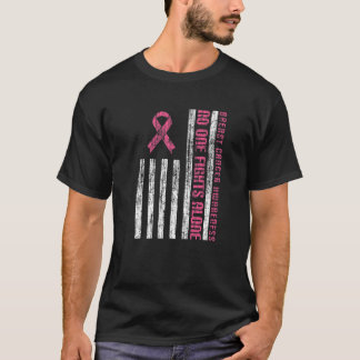 T-shirt Pink Ribbon Cancer du sein Drapeau américain