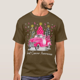 T-shirt Pink Ribbon Christmas Vintage Truck Breast Cancer