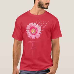 T-shirt Pink Ribbon Daisy Faith Conscience du cancer du se