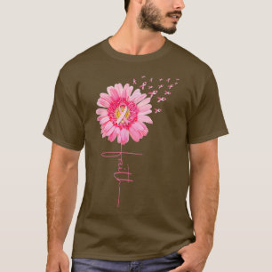 T-shirt Pink Ribbon Daisy Faith Conscience du cancer du se