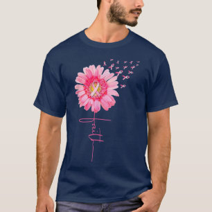T-shirt Pink Ribbon Daisy Faith Conscience du cancer du se