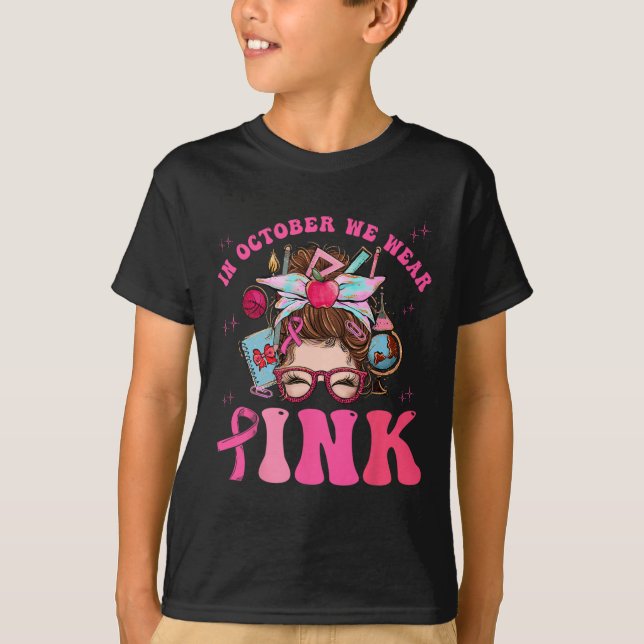 T-shirt Pink Ribbon Enseignant Conscience du cancer du sei (Devant)